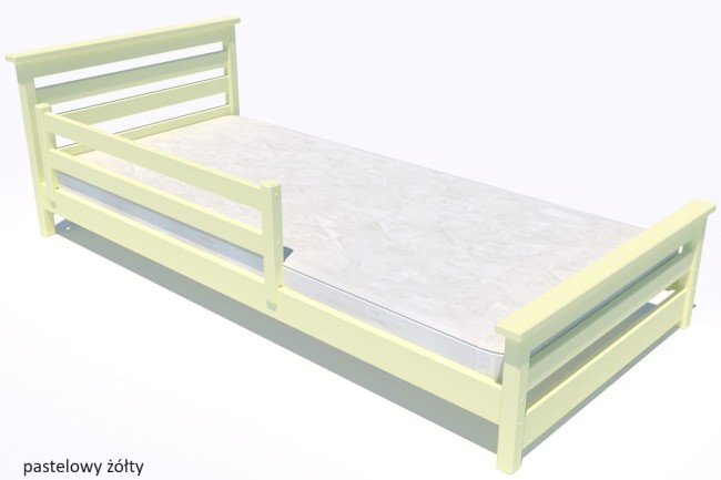 niskie łóżko dla dwulatka Adaś low z litego drewna od producenta Valor Meble kolor pastelowy żółty.jpg