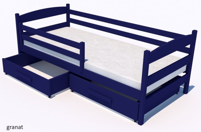 łóżko dziecięce  drewniane  Julia Premium całe z drewna kolor granatowy od producenta Valor Meble.jpg