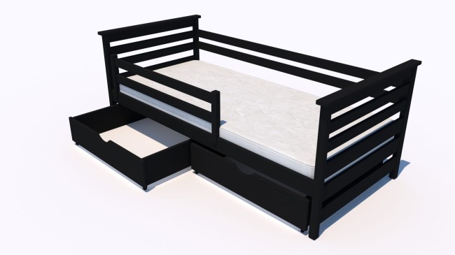 Łóżko Exit Premium dla dzieci z drewna sosnowego kolor czarny.jpg