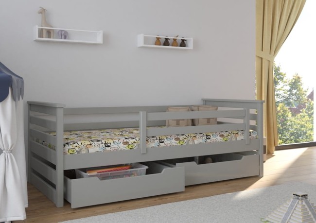 łóżko Exit Premium dla dzieci z drewna sosnowego kolor popiel.jpg