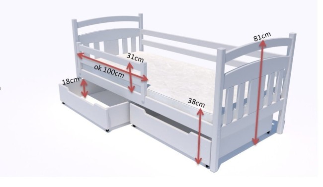 Tadek Premium łóżko pojedyncze stylowe dla dzieci wymiary.jpg