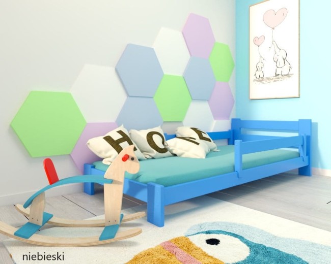 niebieskie lozko niskie dla dziecka la dwulatka Pawel 2 low od producenta  Valor Meble.jpg
