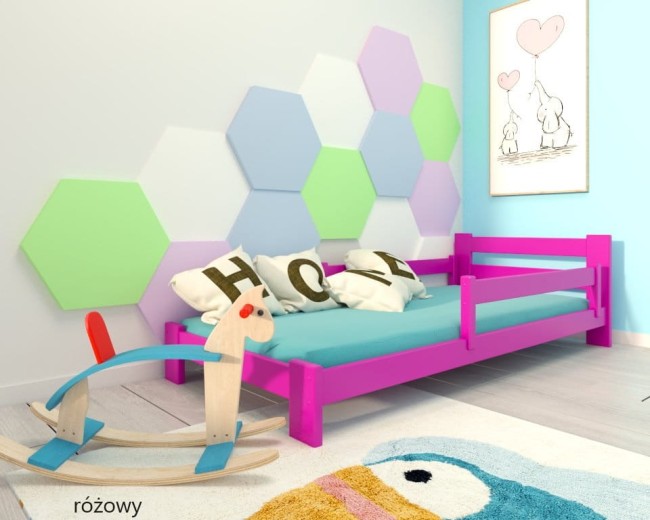 różowe lozko niskie dla dziecka dla dwulatka Pawel 2 low od producenta  Valor Meble.jpg