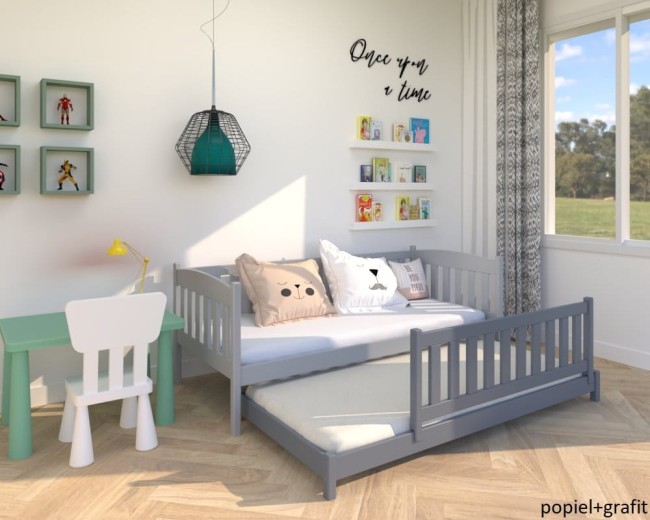 lozko podwojne z wysokimi zabezpieczeniami Hania low w kolorze popiel i grafit od producenta  Valor Meble.jpg