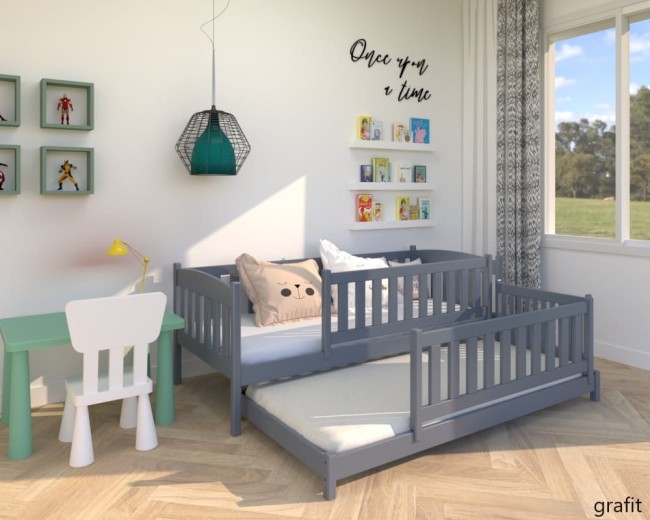 lozko podwojne niskie z wysokimi zabezpieczeniami Hania low w kolorze grafit od producenta  Valor Meble.jpg