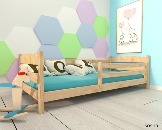 łóżko dla dwulatka Julia Low Masywny stelaż drewniany o imponującej wytrzymałości do 150 kg