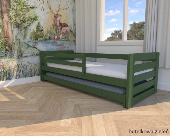 łóżko dla rodzeństwa Zuzia Low niskie łóżko podwójne od producenta Valor Meble w kolorze boho.jpg