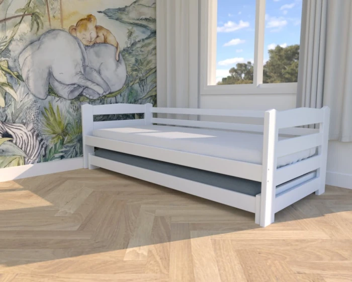 Łóżko - Sara LOW PREMIUM  kolor biały 