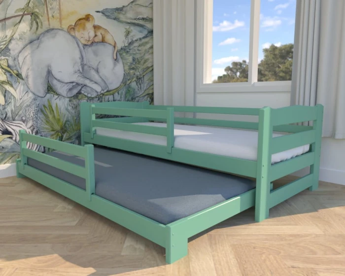 Łóżko - Sara LOW PREMIUM  kolor miętowy
