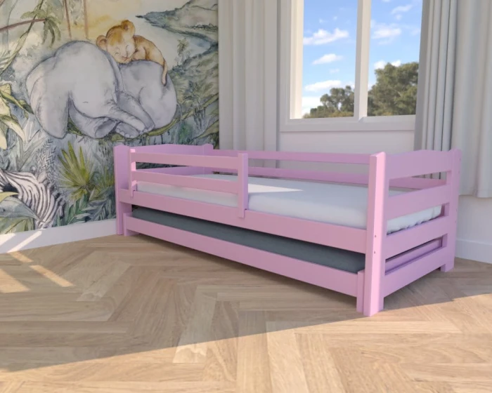 Łóżko - Sara LOW PREMIUM  kolor pastelowy róż