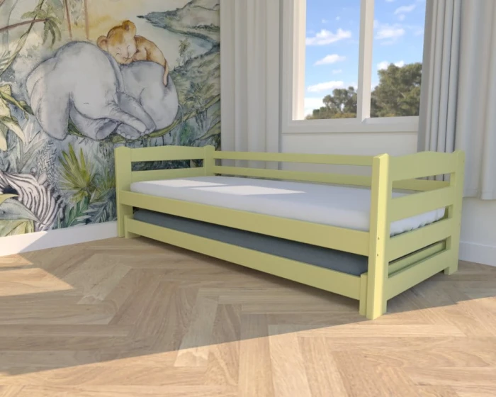 Łóżko - Sara LOW PREMIUM  kolor pastelowy żółty