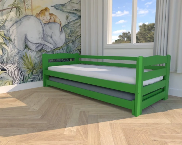 Łóżko dziecięce - Sara LOW PREMIUM  kolor zielony