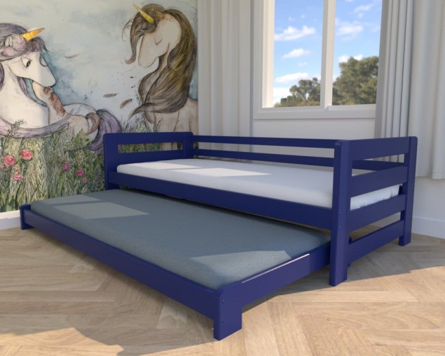 lozeczko dla dzieci Jasio Low , niskie bezpieczne łóżeczko rozsuwane dla rodzeństwa od producenta Valor Meble, podójne łóżko dla bliźniąt,kolor grafit.jpg