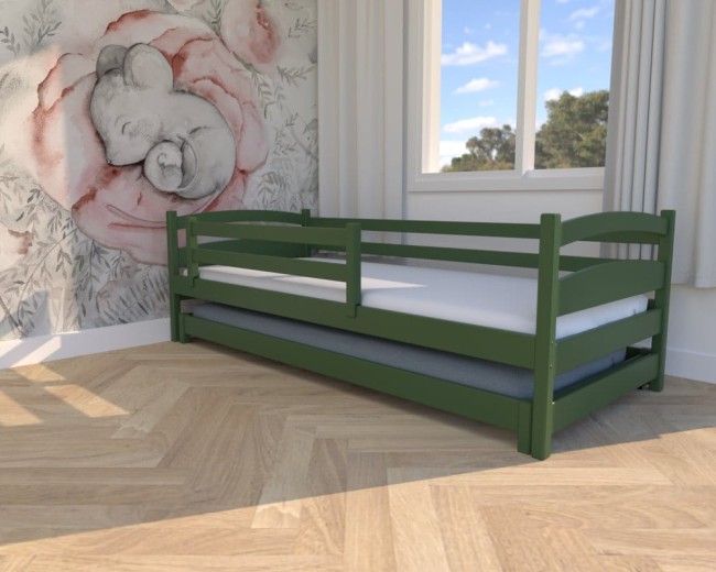 łóżko dla dzieci Maja Low, wyjątkowe łóżko dla maluszków, idelane łóżko dla rodzeństwa, łóżko z materacem dla dwóch osób od Valor Meble.jpg