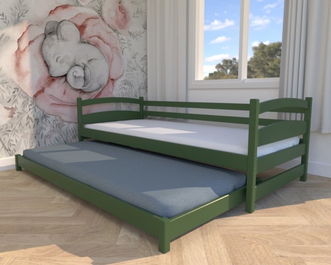 łóżo dziecięce Maja Low,nowoczesne niskie bezpieczne łóżeczko dla maluchów, rozsuwane łóżko dwuosobowe, łóżko dla dzieci kolor boho od Valor M.jpg