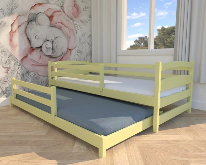 Łóżko podwójne - Maja Low PREMIUM	kolor pastelowy żółty