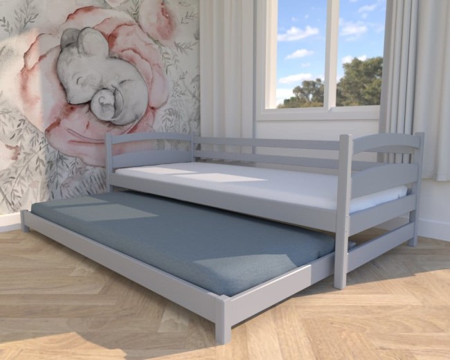 łóżeczko dziecięce Maja Low, niskie łóżka dla chłopców i dziewczynek,wysuwane łóżko podwójne dla rodzeństwa, dla najmłodszych od producenta Valor Meble.jpg