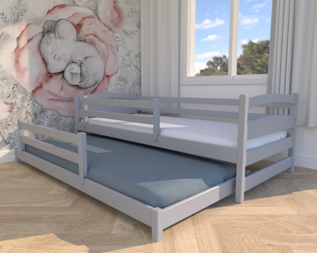 łóżko dziecięce Maja Low, niskie łóżka dla chłopców i dziewczynek,wysuwane łóżko podwójne dla rodzeństwa, dla najmłodszych od producenta Valor Meble.jpg