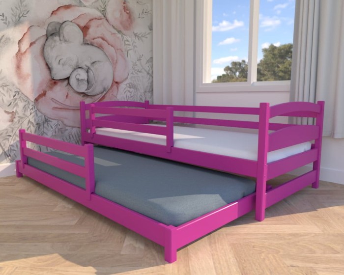 Łóżko podwójne - Maja Low PREMIUM	kolor różowy
