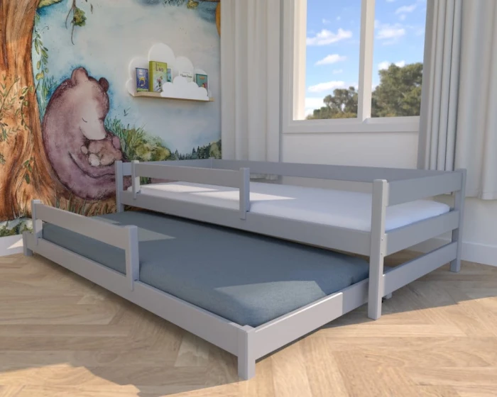 Łóżko rozsuwane - Maxi LOW PREMIUM kolor popiel