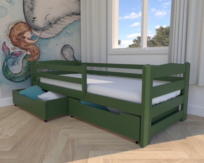 łóżko dla dzieci Sylwia Premium, nowoczesne łóżko do pokoju dziecięcego, łóżko z szufladami na pościel od producenta Valor Meble kolor boho śliczny.jpg