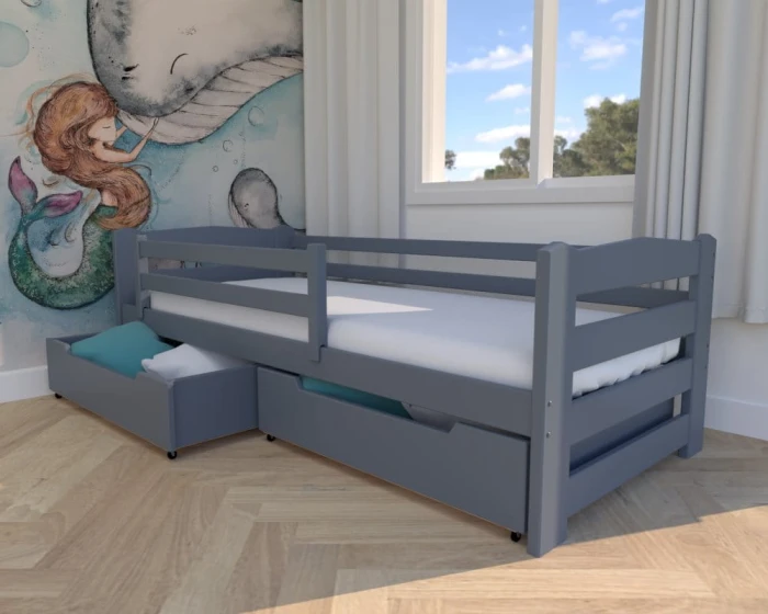 Łóżko dla dzieci  - Sylwia Premium kolor grafitowy