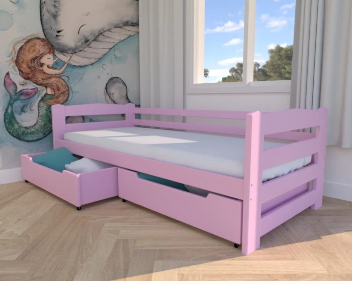 Łóżko dla dzieci  - Sylwia Premium kolor pastelowy róż