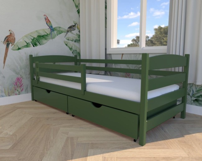 Łóżko dla młodzieży Kasia Premium, nowoczesne łóżko w kolorze boho, pojedyncze łóżko do pokoju dziecka, łóżko z szufladą na pościel od producenta Valor Meble.jpg