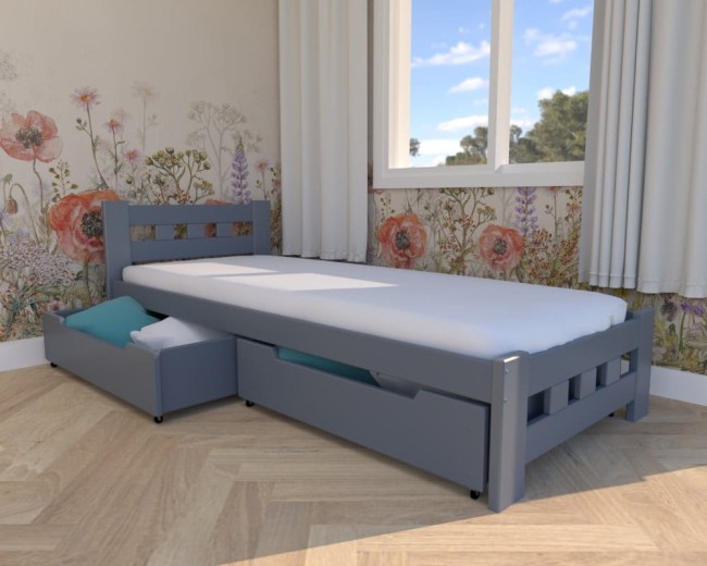 łóżko dla młodzieży Paweł Premium,drewniane klasyczne łózko do pokoju dzieci,solidne łóżko z szufladami na pościel od Valor Meble.jpg