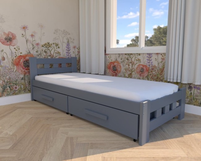 łóżko młodzieżowe Paweł Premium,drewniane klasyczne łózko do pokoju dzieci,solidne łóżko z szufladami na pościel od Valor Meble.jpg