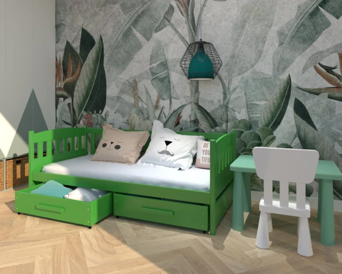 Łóżko dziecięce - Lena Premium kolor zielony