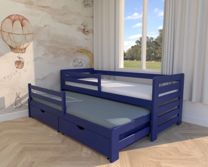 Łóżko rozsuwane - Zuzia PREMIUM kolor granat