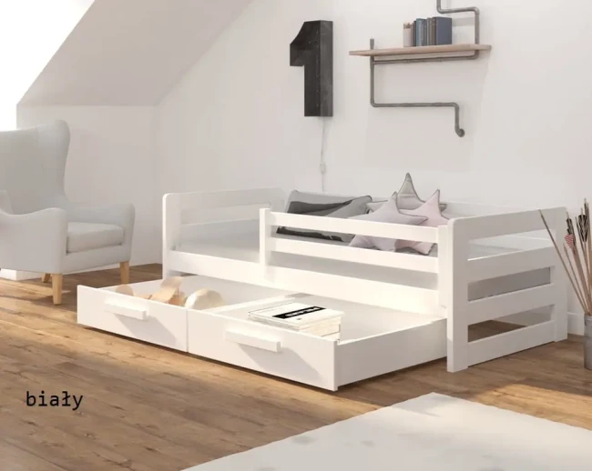 Łóżko dziecięce z drewna sosnowego Egon Premium w kolorze białym