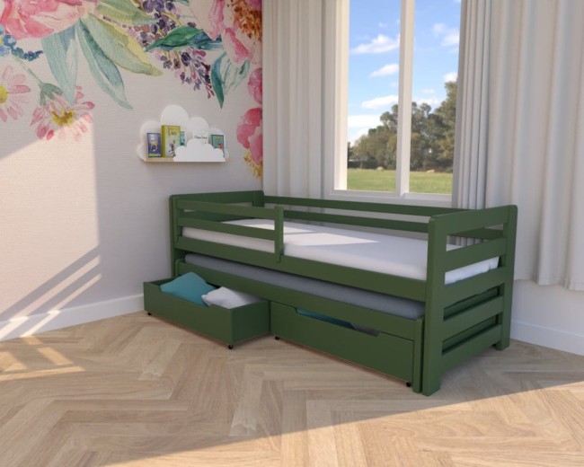 nowoczesne łóżko dla nastolatka Jasio Premium,dwuosobowe rozsuwane łóżko do pokoju rodzęństwa,z materacem i szufladami od polskiego poroducenta Valor Meble boho.jpg