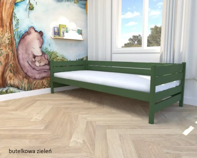 łóżko dziecięce Merry Classic butelkowa zieleń.webp