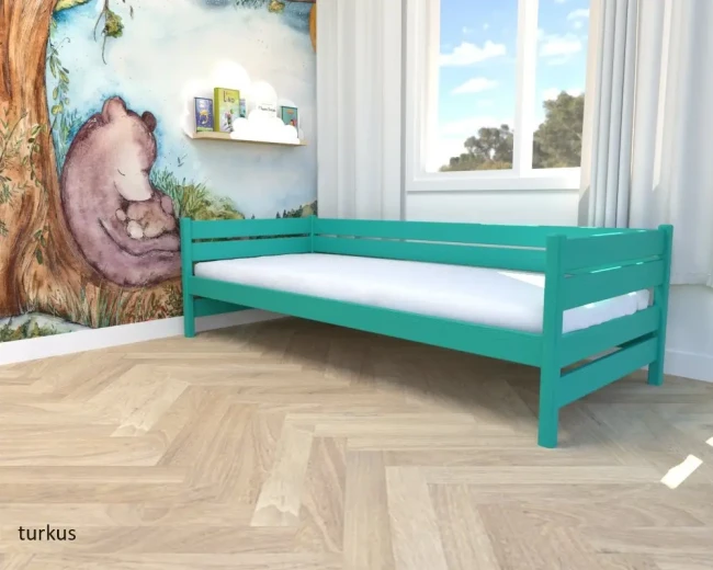 łóżko pojedyncze Merry Classic turkus.webp