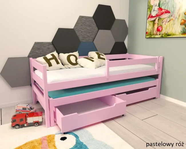 lozko-Wysuwane-Maxi-Premium--dla-dwojki-dzieci-maxi-kolor-pastelowy-roz-rozlozone-z-barierkami-od-producenta-Valor-Meble.webp