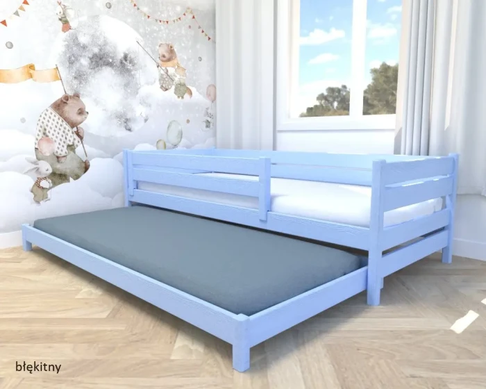 Łóżko wysuwane  Maro Low Classic błękitne