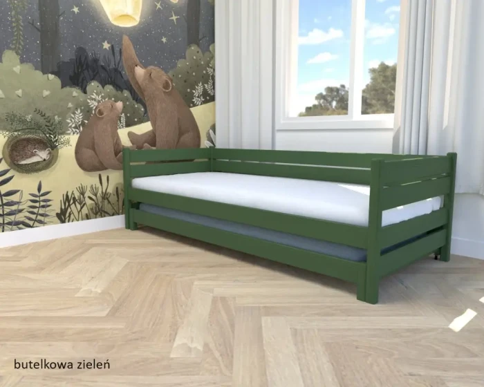 Łóżko dwupoziomowe Maro Low Classic butelkowa zieleń