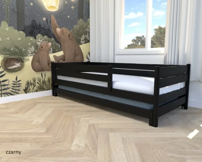 Łóżko podwójne Maro Low Classic czarne