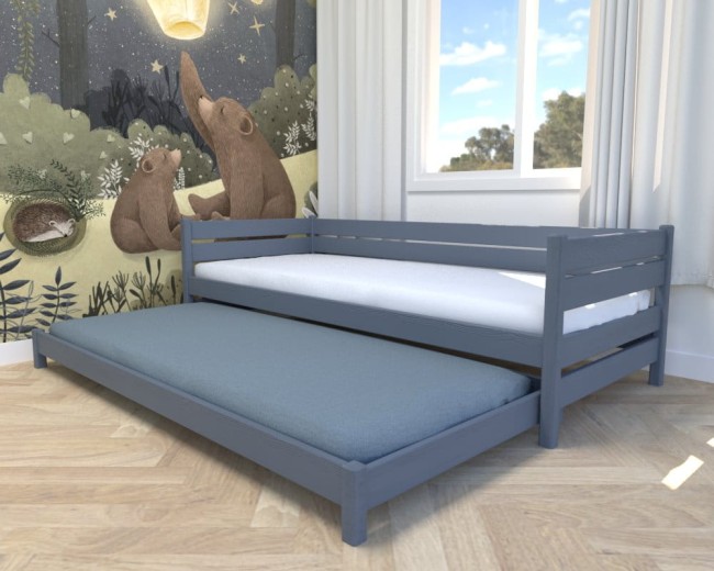 niskie łóżko dla chłopców Maro Low w kolorze grafitowym