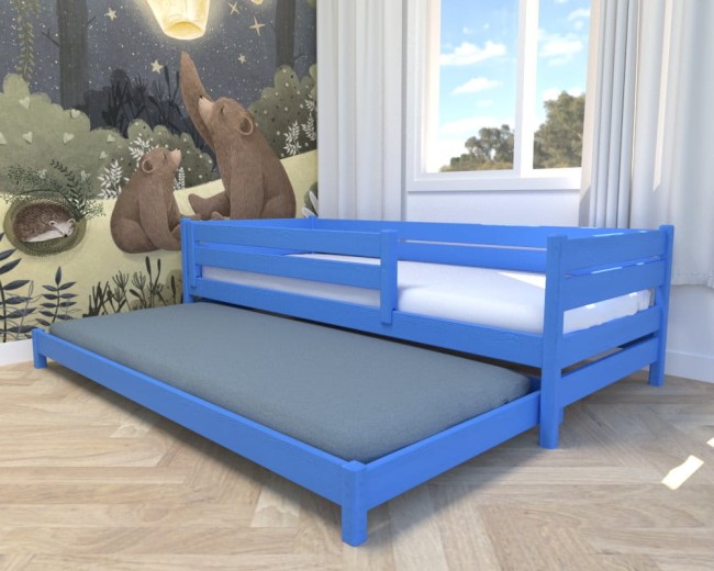 łóżko w małym pokoju dziecka 6-8 lat Maro Low Classic niebieskie
