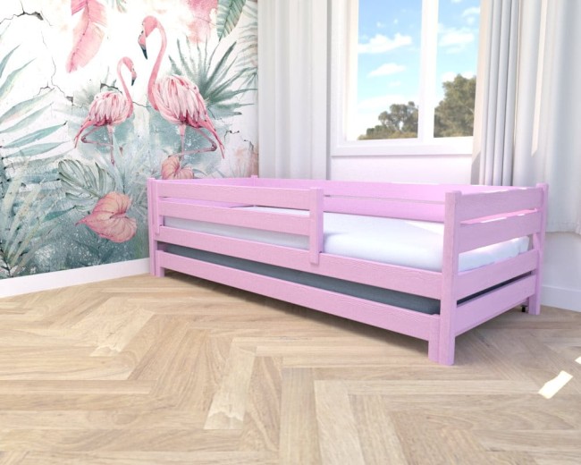 łóżko w pokoju dziewczynki Maro Low w kolorze różu