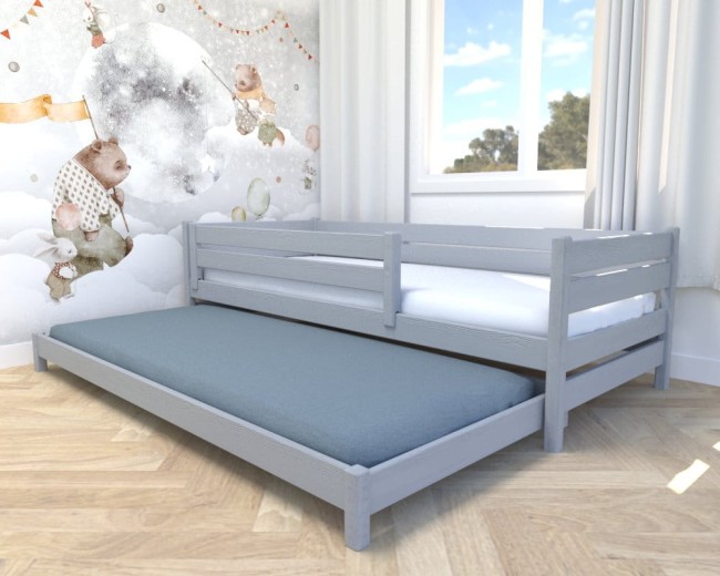 łóżko rozkładane z jedną barierką Maro Low popiel