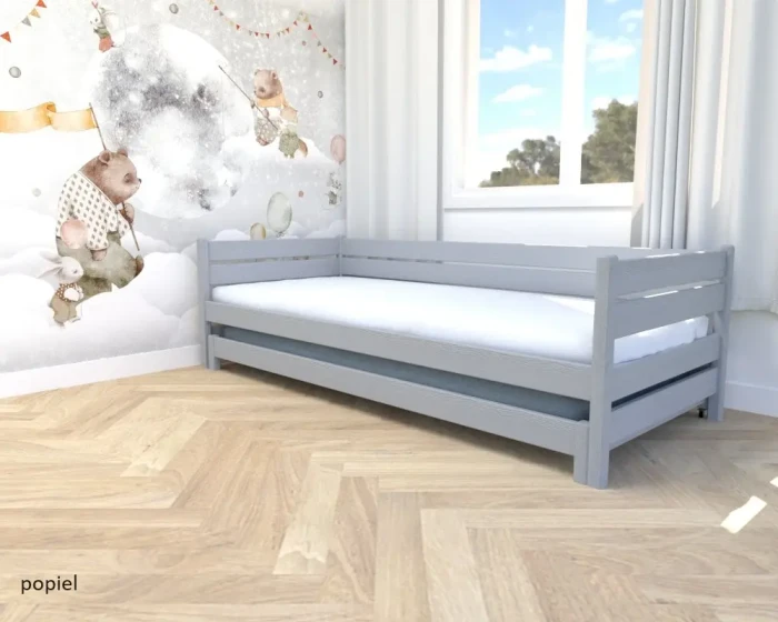 Łóżko rozkładane Maro Low Classic popiel
