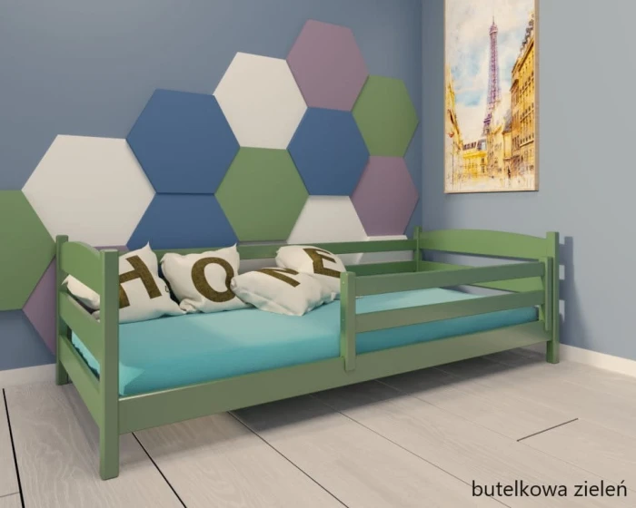 Łóżko dziecięce - Julia Low PREMIUM kolor butelkowa zieleń