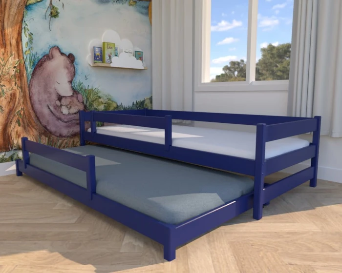 Łóżko rozsuwane - Maxi LOW PREMIUM kolor granat
