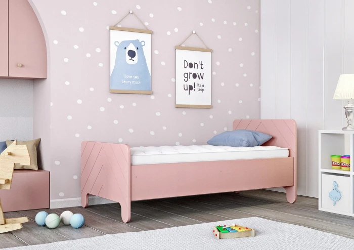 Łóżko dziewczęce  Nelia 160x80 pudrowy róż