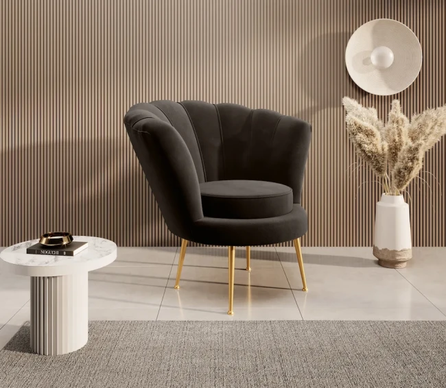 Fotel Shell - Magic Velvet 2205 gold legs.webp