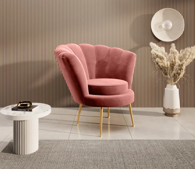 Fotel Shell - Magic Velvet 2257 gold legs.webp